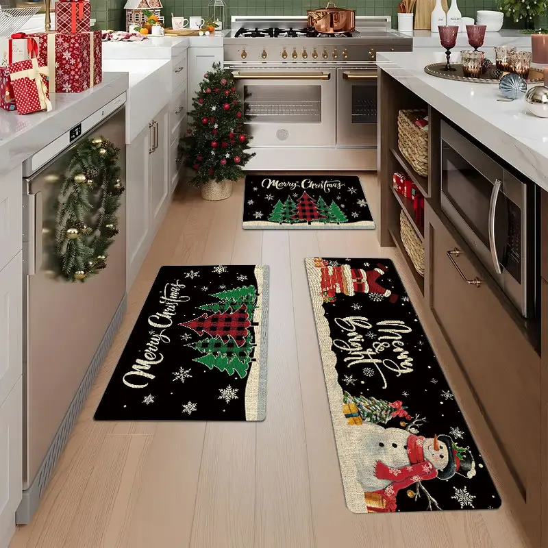 Christmas kitchen rug, made of flannel, soft and comfortable, washable, suitable for bedroom and dining room
Christmas kitchen rug, made of flannel, soft and comfortable, washable, suitable for bedroom and dining room