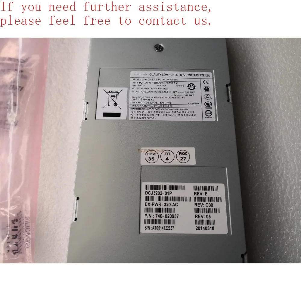 Для блока питания JUNIPER EX4200 EX3200 EX-PWR-320-AC DCJ3202-0 320 Вт
Для блока питания JUNIPER EX4200 EX3200 EX-PWR-320-AC DCJ3202-0 320 Вт