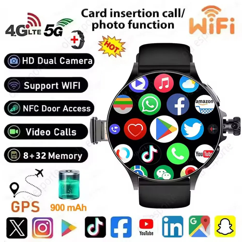 4G/5G SIM Card New Smart Watch Men Women 1.95 inch AMOLED Screen Rotating Camera HD Video Call WIFI Smartwatch GPS Track Watches
4G/5G SIM Card New Smart Watch Men Women 1.95 inch AMOLED Screen Rotating Camera HD Video Call WIFI Smartwatch GPS Track Watches