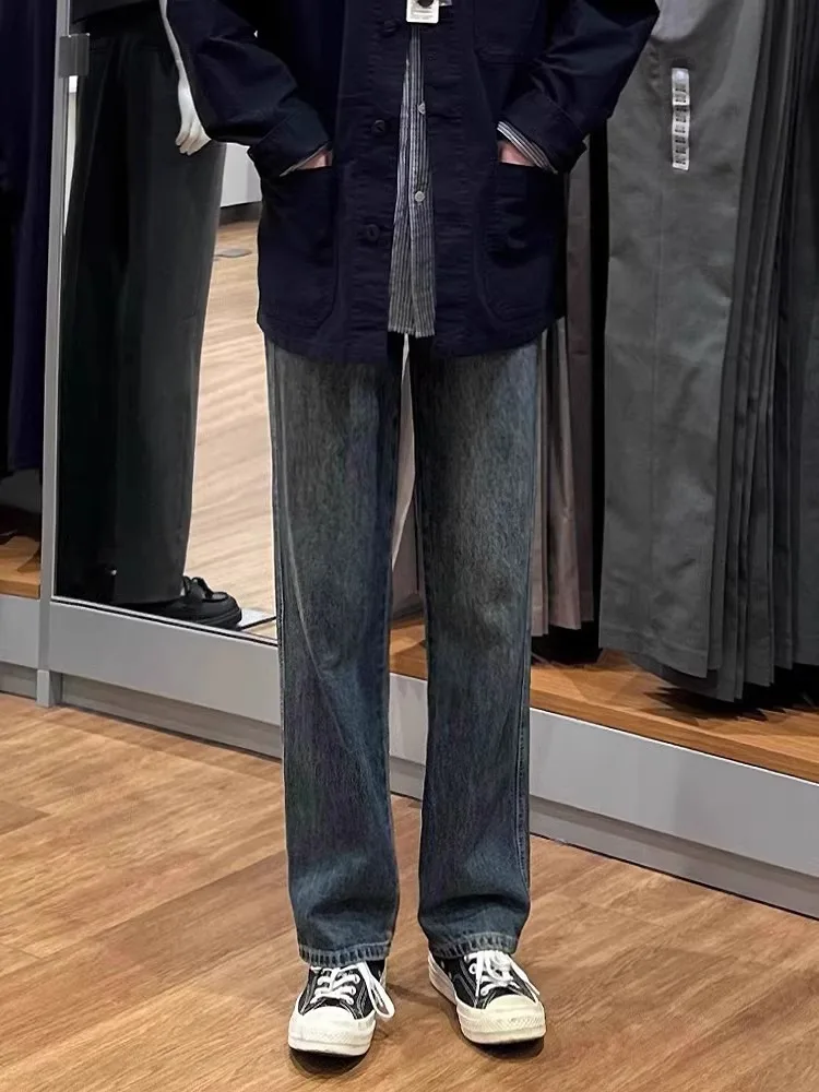 Retro American Waed Faded Jeans Men's Autumn Winter Thiened Fce Loose Straight Leg Casual Pants Trendy And Haome
Retro American Waed Faded Jeans Men's Autumn Winter Thiened Fce Loose Straight Leg Casual Pants Trendy And Haome