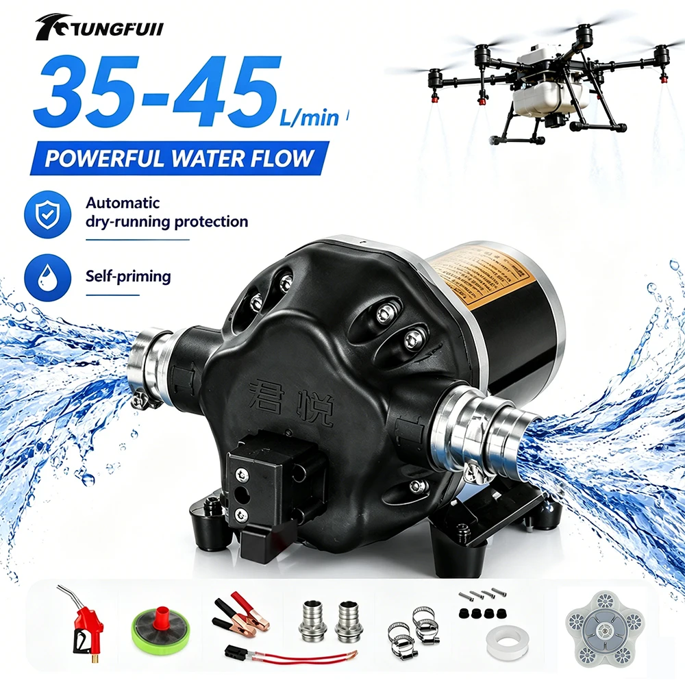 12V Self-Priming Water Pump for UAV Sprayer, High Pressure Diaphragm Pump, Auto Stop, Chemical Resistant for Agriculture
12V Self-Priming Water Pump for UAV Sprayer, High Pressure Diaphragm Pump, Auto Stop, Chemical Resistant for Agriculture