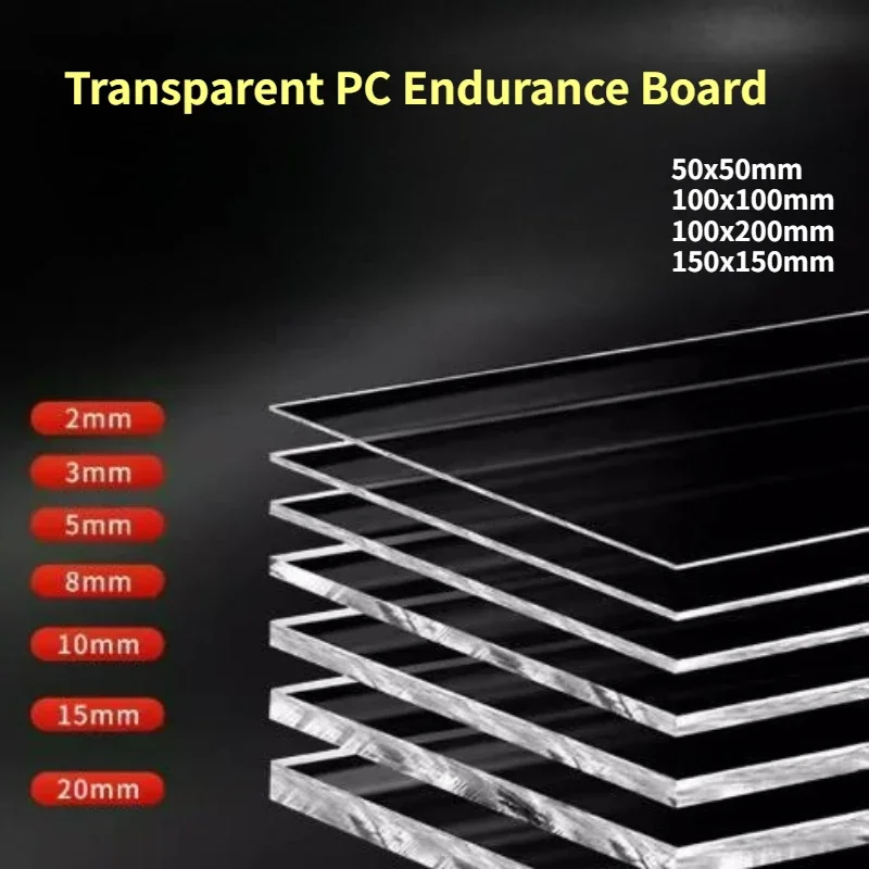 1/2/3/5pcs Transparent PC Endurance Board Polycarbonate Plate Wear Resistant Plastic Sheet Hard Home 50x50mm-150x150mm
1/2/3/5pcs Transparent PC Endurance Board Polycarbonate Plate Wear Resistant Plastic Sheet Hard Home 50x50mm-150x150mm
