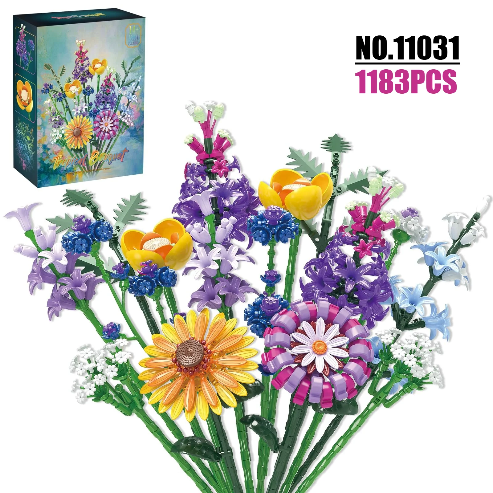 1183PCS Sunflower Bouquet Building Blocks set Everlasting Flower Bricks Home Decor Ornament Birthday Gift Compatible with Lego
1183PCS Sunflower Bouquet Building Blocks set Everlasting Flower Bricks Home Decor Ornament Birthday Gift Compatible with Lego