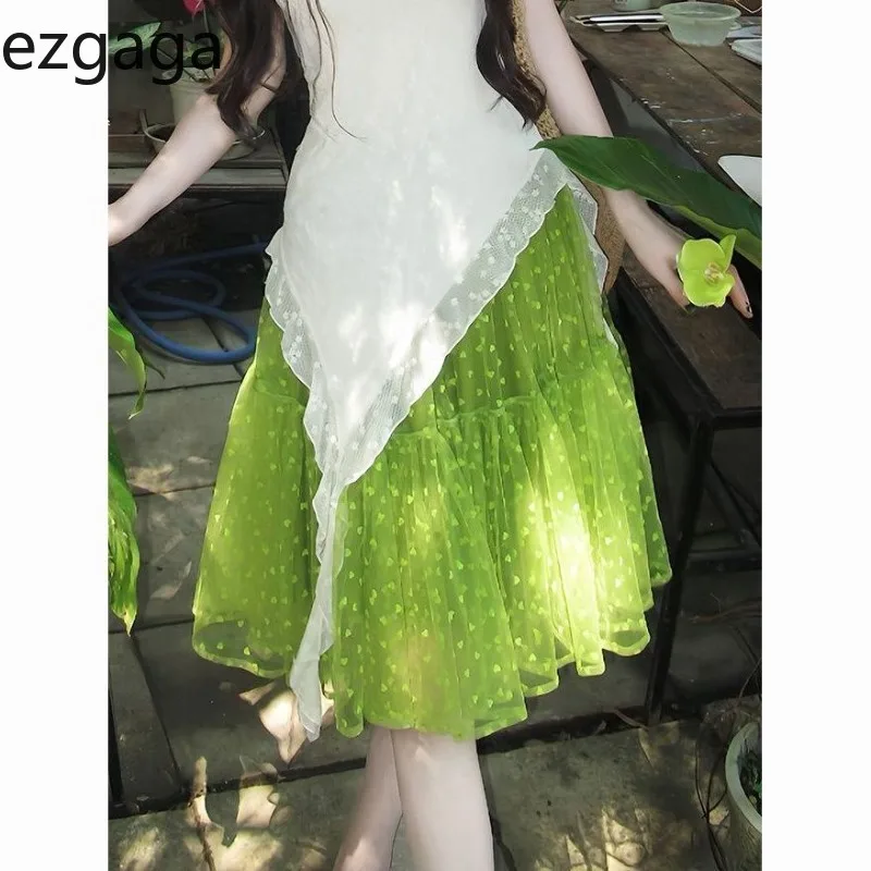 Ezgaga Skirts Women Mesh Patchwork Heart Summer Fashion Vintage Elegant High Waist French Style Chic Sweet Skirt Ladies
Ezgaga Skirts Women Mesh Patchwork Heart Summer Fashion Vintage Elegant High Waist French Style Chic Sweet Skirt Ladies