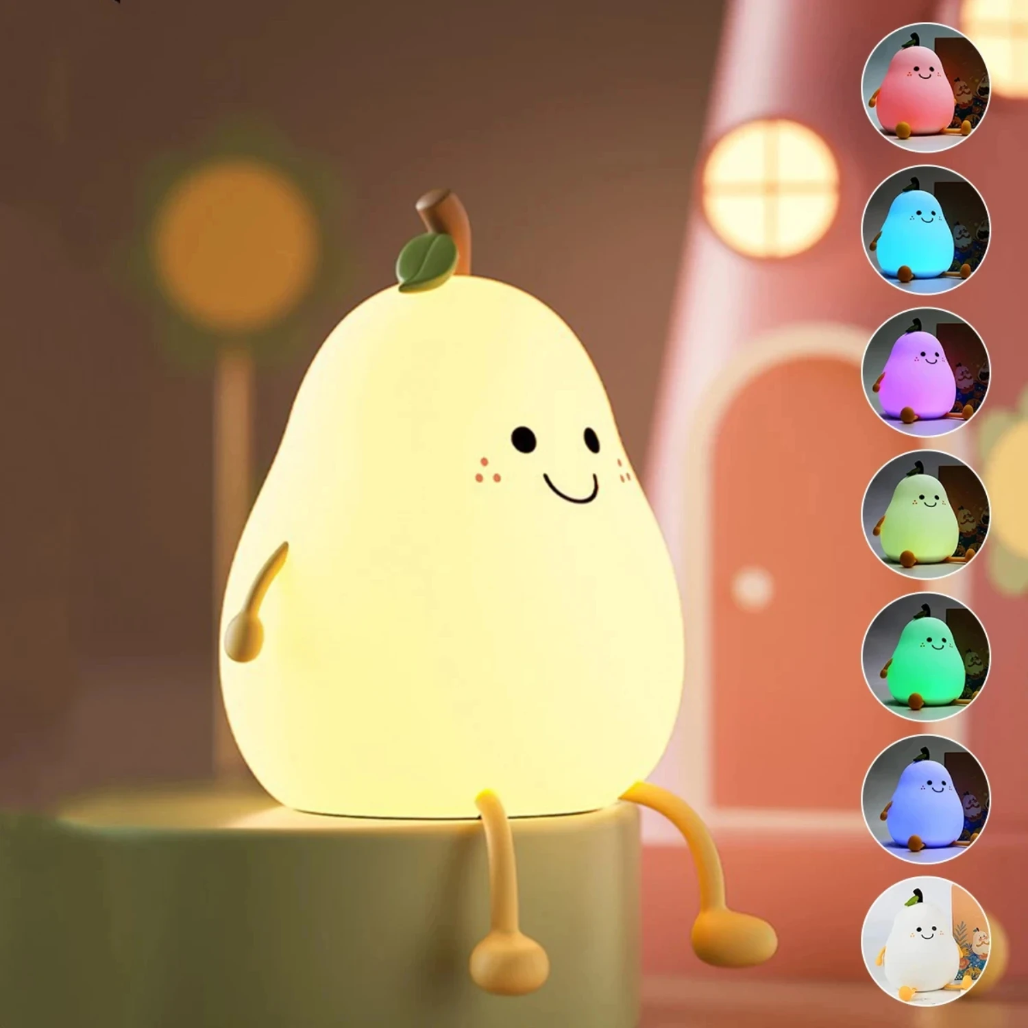 Cute Fruit Night Light USB Rechargeable Silicone Bedroom Bedside Room Lamp Sensor Control Room Decor Children Gifts for mom
Cute Fruit Night Light USB Rechargeable Silicone Bedroom Bedside Room Lamp Sensor Control Room Decor Children Gifts for mom