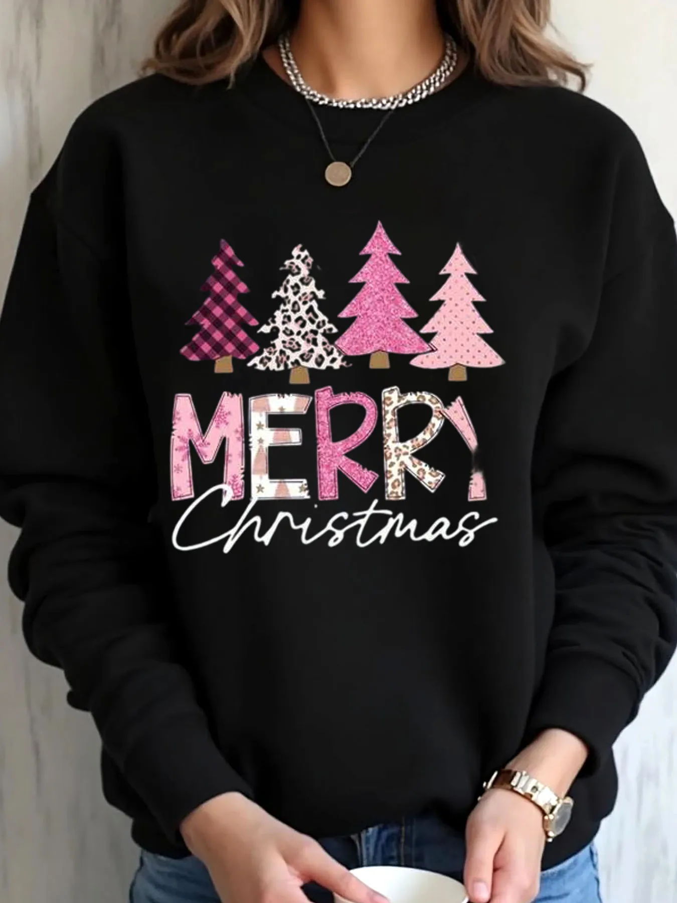 Женская толстовка большого размера с принтом рождественской елки, зимний свитер на открытом воздухе
Женская толстовка большого размера с принтом рождественской елки, зимний свитер на открытом воздухе