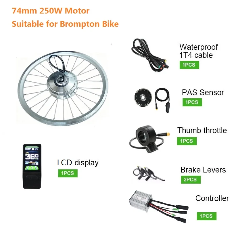 DIY Ultralight AKM Motor 74mm 36V 250W Front Brushless Gear Hub Motor+16inch 349 Wheel rim For Folding Bicycle Ebike 9pins
DIY Ultralight AKM Motor 74mm 36V 250W Front Brushless Gear Hub Motor+16inch 349 Wheel rim For Folding Bicycle Ebike 9pins
