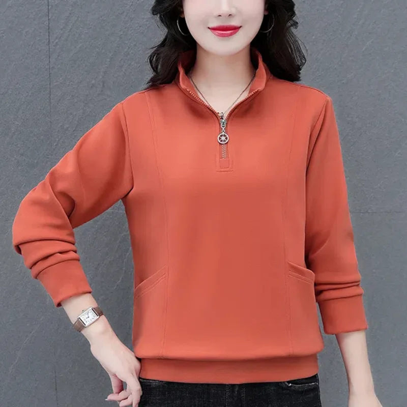 Spring Autumn Women's Clothing Solid Color Pullover Zipper Half Open Collar Lantern Long Sleeve Casual Fashion Hoodies Tops
Spring Autumn Women's Clothing Solid Color Pullover Zipper Half Open Collar Lantern Long Sleeve Casual Fashion Hoodies Tops