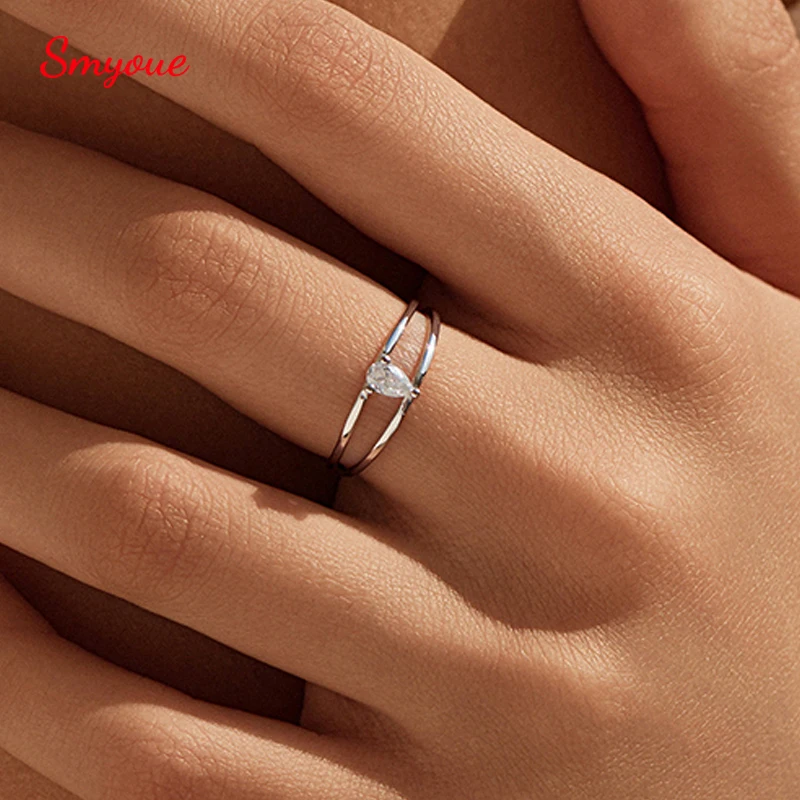 Smyoue 0.35CT Pear Cut D VVS1 Moissanite Rings for Women Exquisite Double-layer Ring Lab Diamond Band 925 Sterling Silver Gifts
Smyoue 0.35CT Pear Cut D VVS1 Moissanite Rings for Women Exquisite Double-layer Ring Lab Diamond Band 925 Sterling Silver Gifts