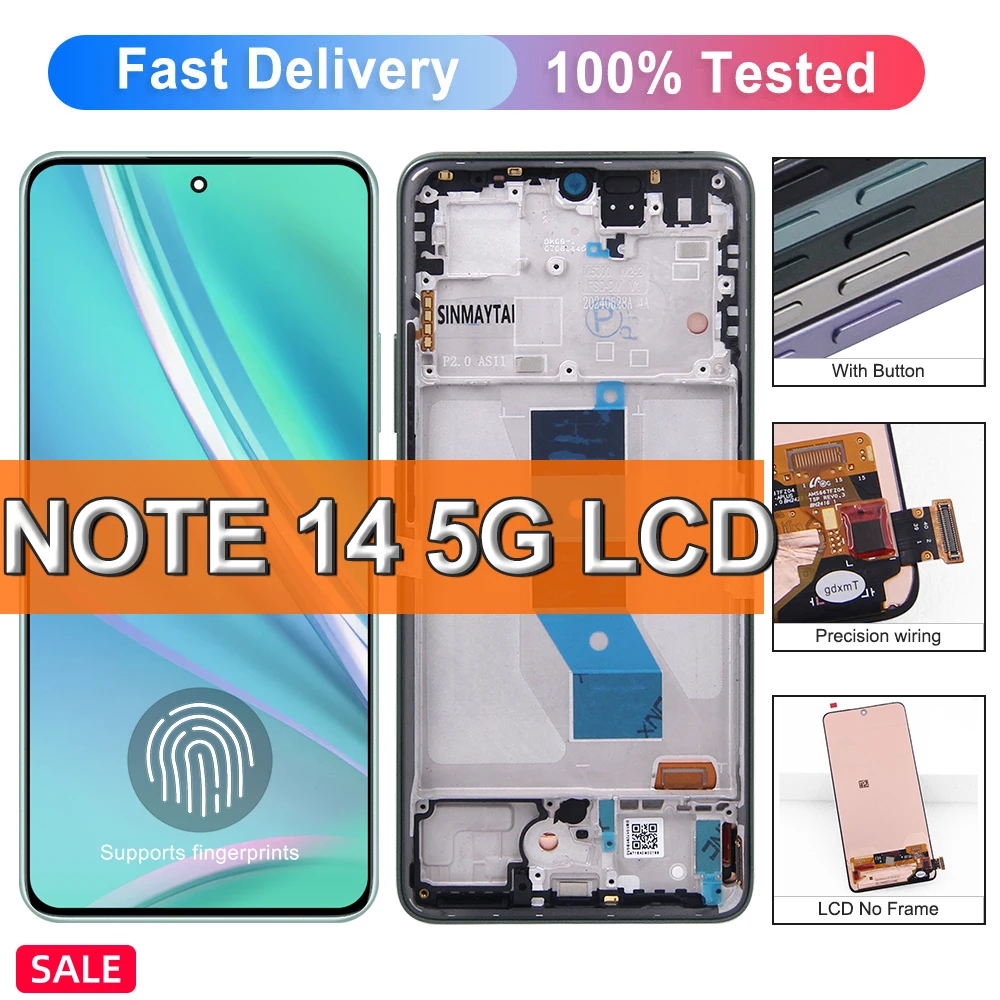LCD For Xiaomi redmi Note 14 5G 24094RAD4G LCD Display Touch Screen Digitizer Assembly Replacement For redmi note 14 5G Screen
LCD For Xiaomi redmi Note 14 5G 24094RAD4G LCD Display Touch Screen Digitizer Assembly Replacement For redmi note 14 5G Screen