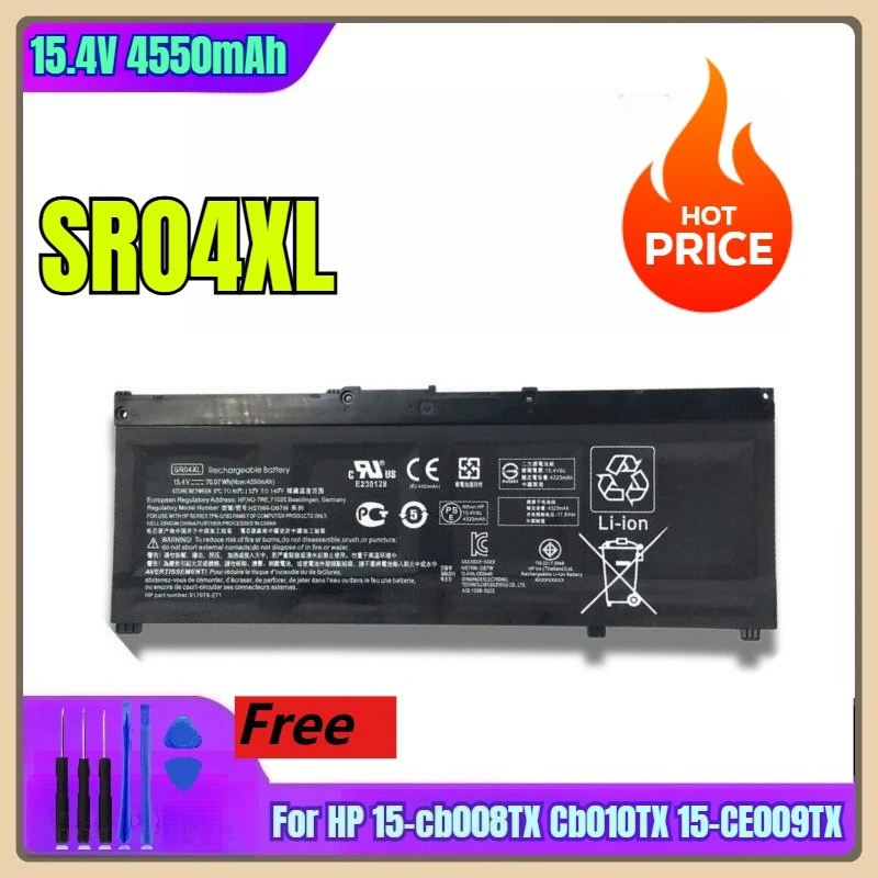 Аккумулятор для ноутбука 15,4 В, 4550 мАч SRO4XL для HP 15-cb008TX Cb010TX 15-CE009TX
Аккумулятор для ноутбука 15,4 В, 4550 мАч SRO4XL для HP 15-cb008TX Cb010TX 15-CE009TX