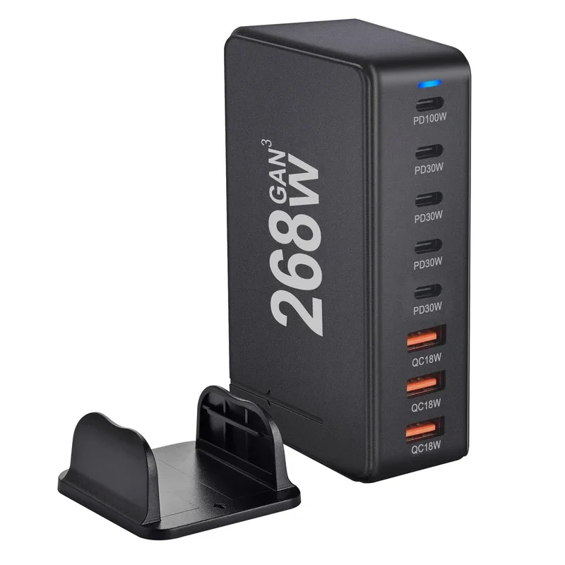 268W Desktop GaN Charger 8-in-1 Multi-Port USB Type C PD Charger Fast Charger For Laptop Mobile Tablet
268W Desktop GaN Charger 8-in-1 Multi-Port USB Type C PD Charger Fast Charger For Laptop Mobile Tablet