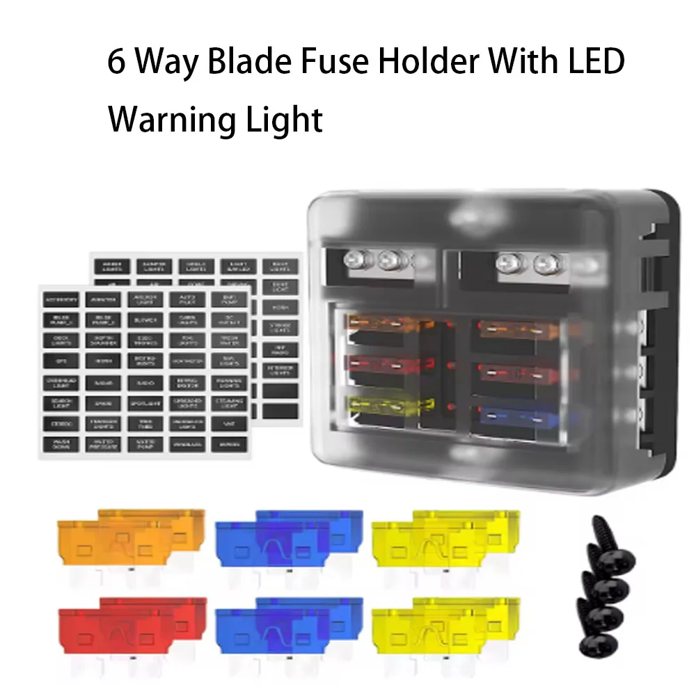 6 Way Blade Fuse Holder With LED Warning Light 12V 100A Automotive Motorcycle Marine Power Distribution Panel 30A Rated
6 Way Blade Fuse Holder With LED Warning Light 12V 100A Automotive Motorcycle Marine Power Distribution Panel 30A Rated