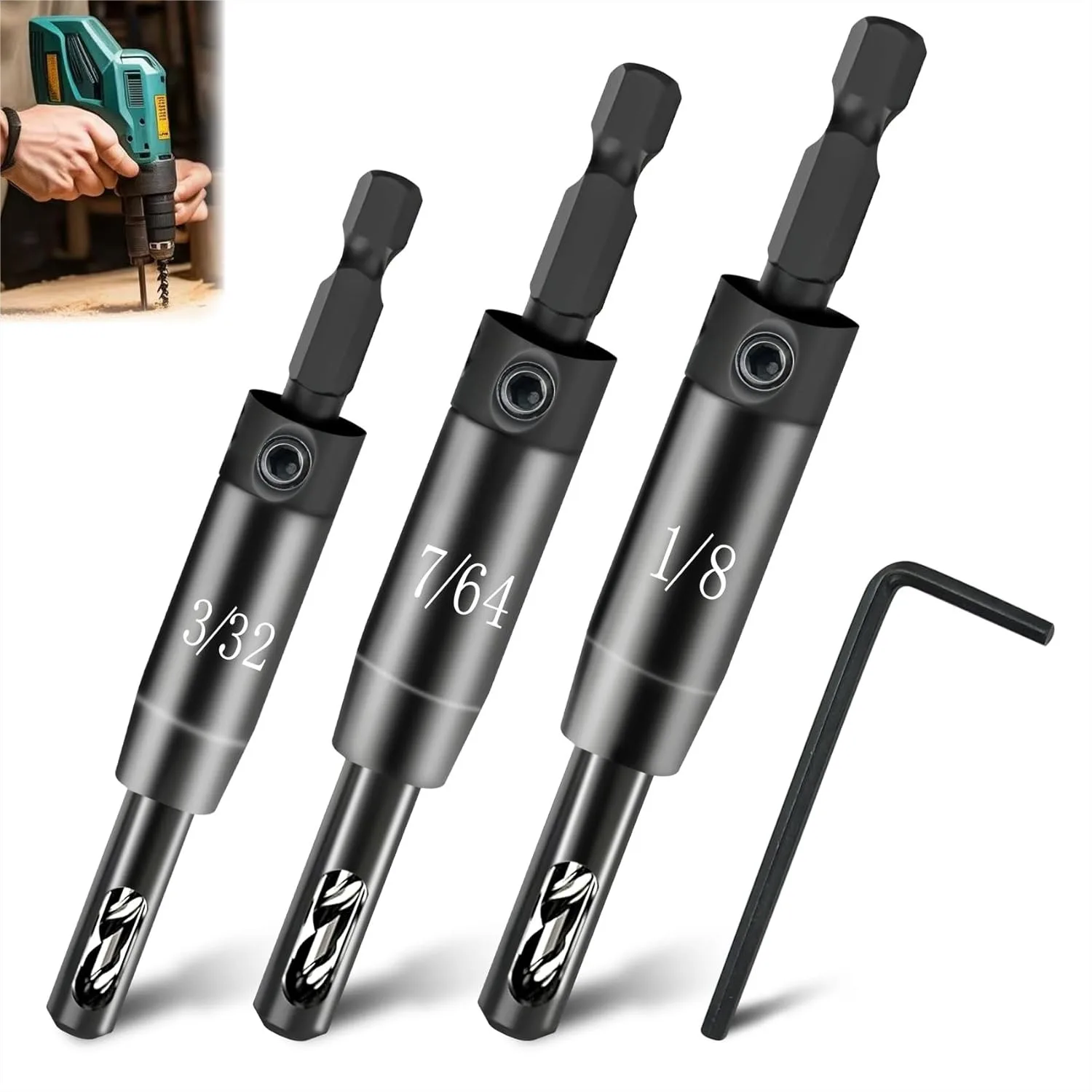 Self-Centering Hinge Drill Bit Set, VIX Bit for Precise Cabinet & Door Installation with Hex Shank, Durable and Accurate
Self-Centering Hinge Drill Bit Set, VIX Bit for Precise Cabinet & Door Installation with Hex Shank, Durable and Accurate