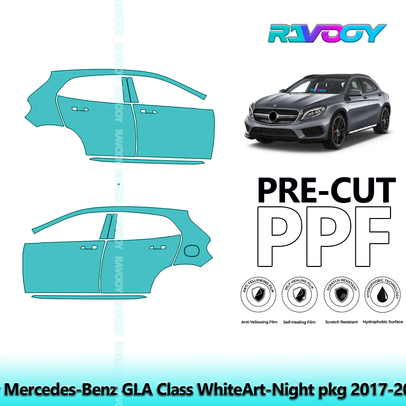 For Mercedes-Benz GLA Class WhiteArt-Night pkg 2017-2020 8.5mil Pre-Cut PPF Door & A/B Pillar Kit TPU Paint Protection Film Set
For Mercedes-Benz GLA Class WhiteArt-Night pkg 2017-2020 8.5mil Pre-Cut PPF Door & A/B Pillar Kit TPU Paint Protection Film Set