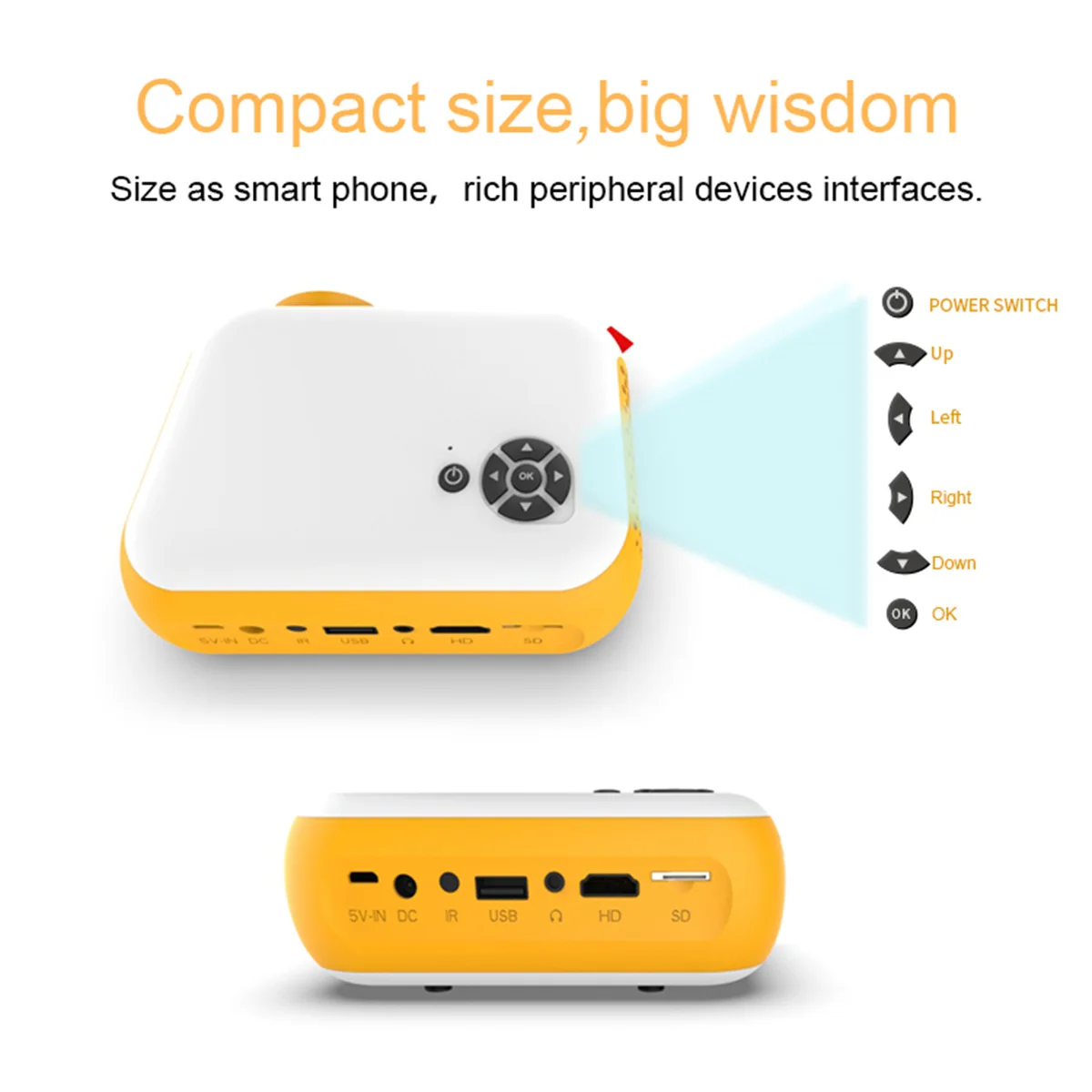 New Projector Home Portable Small Projector A10 Home Entertainment Multi functional HD Mini Same Screen
New Projector Home Portable Small Projector A10 Home Entertainment Multi functional HD Mini Same Screen