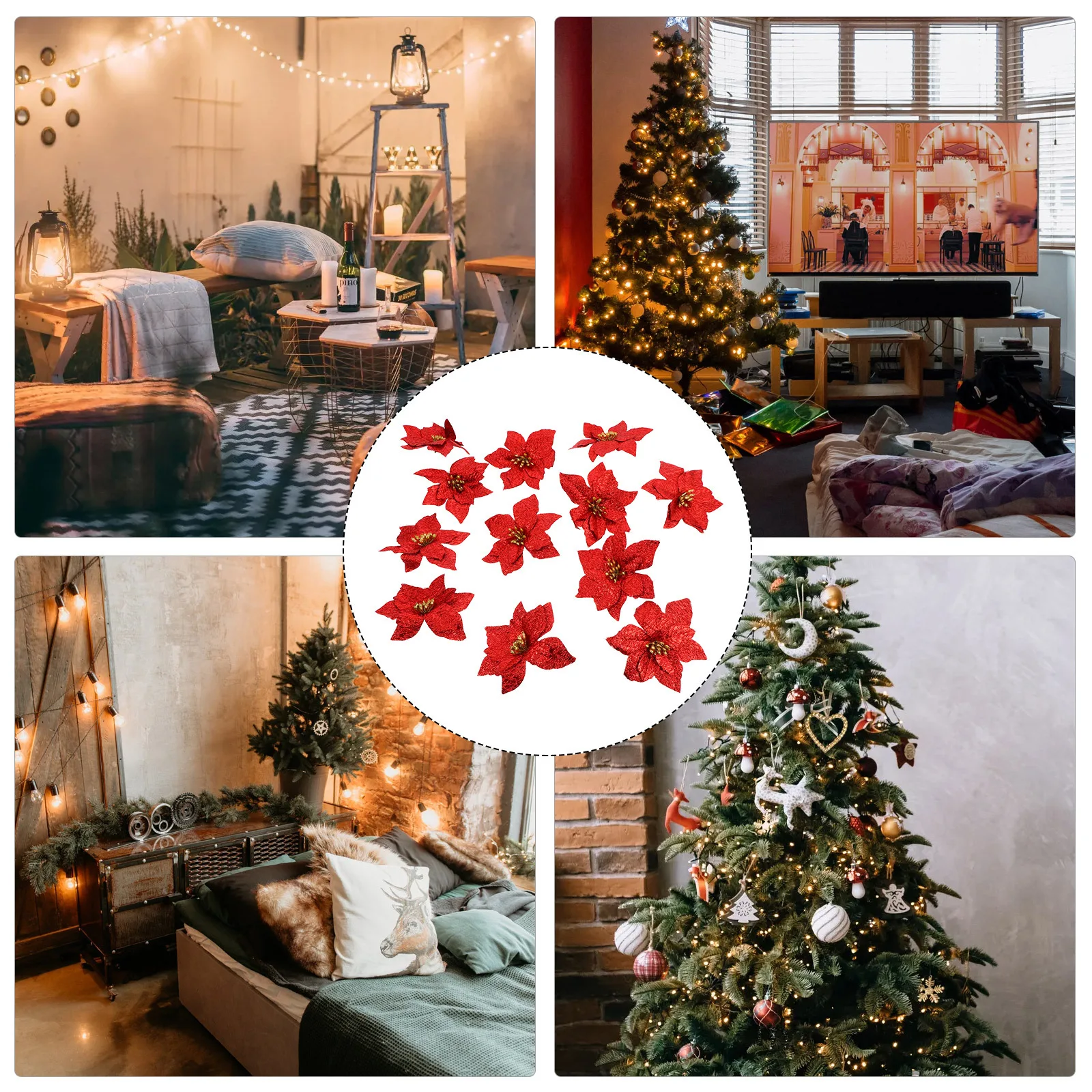 12pcs Christmas Flower Decoration Artificial Flower For Home Party Decorative Accessories Photo Props Xmas Tree Ornament
12pcs Christmas Flower Decoration Artificial Flower For Home Party Decorative Accessories Photo Props Xmas Tree Ornament