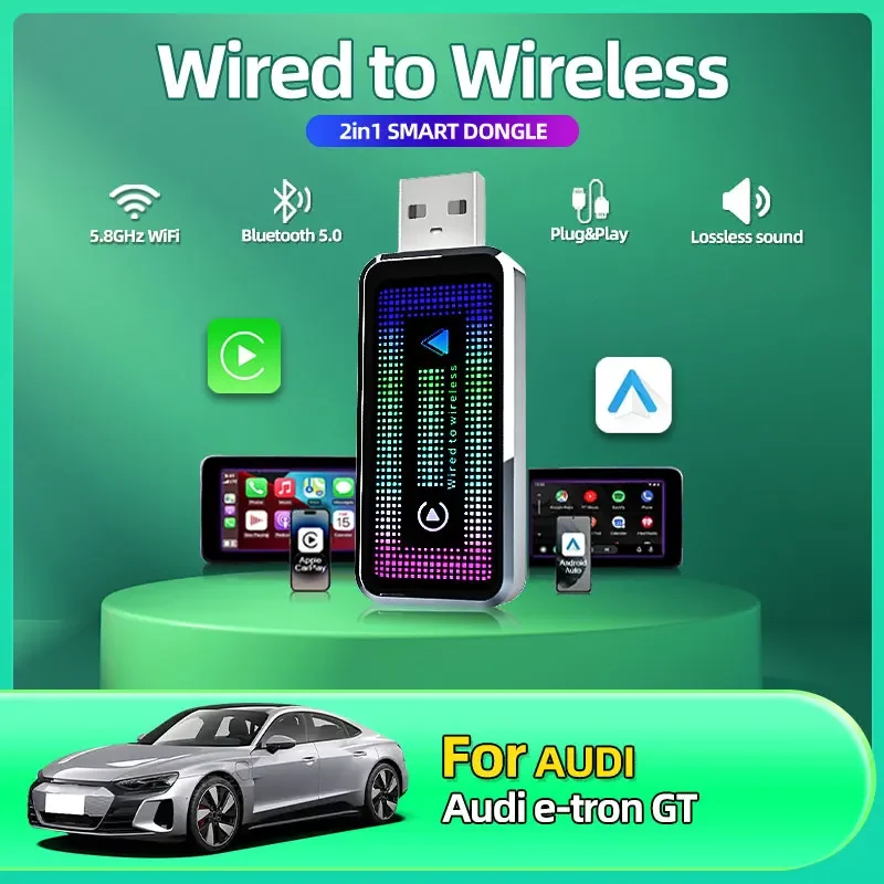 2025 Fashion Carplay Wireless Adapter Android Auto 2in 1 Smart Dongle 2025 5G WIFI For iphone Android Phone For Audi e-tron GT
2025 Fashion Carplay Wireless Adapter Android Auto 2in 1 Smart Dongle 2025 5G WIFI For iphone Android Phone For Audi e-tron GT