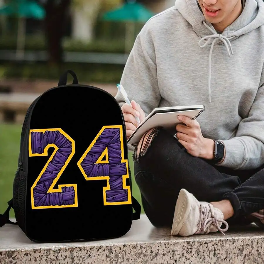 Lightweight Black Unisex Printed Backpack With Number 24 Design Casual Travel School Bag
Lightweight Black Unisex Printed Backpack With Number 24 Design Casual Travel School Bag