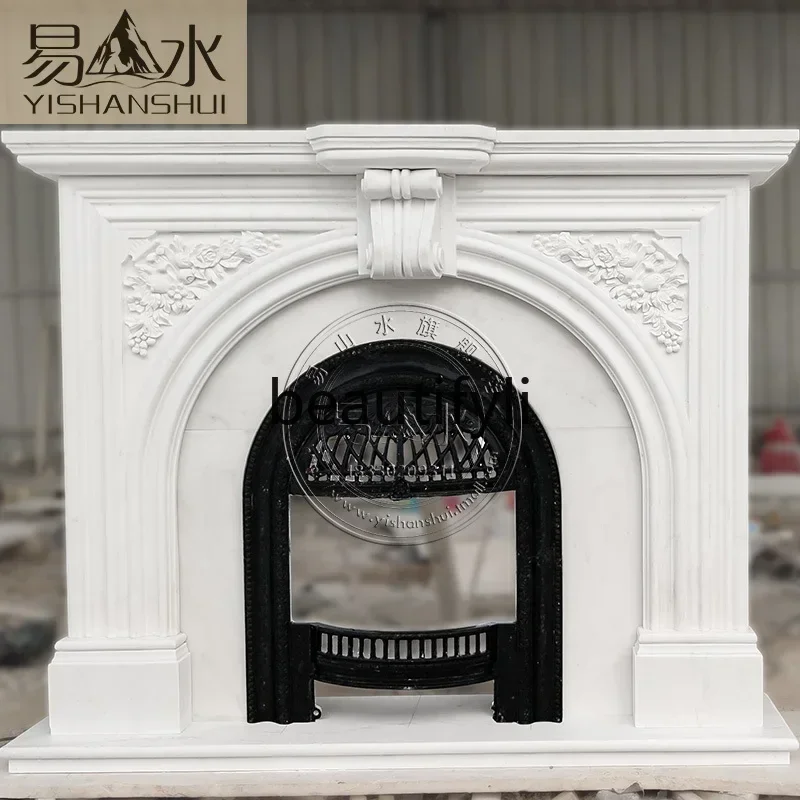 P Marble mantel European carved natural stone decorative cabinet, living room heating stone fireplace customization
P Marble mantel European carved natural stone decorative cabinet, living room heating stone fireplace customization