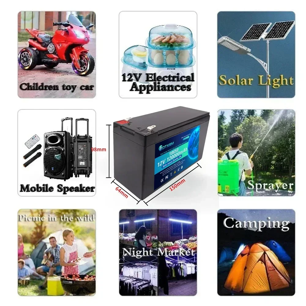 NEW 12V 120000mAh 18650 lithium battery for solar energy built-in high current 30A BMS electric vehicle battery+12.6V charger
NEW 12V 120000mAh 18650 lithium battery for solar energy built-in high current 30A BMS electric vehicle battery+12.6V charger