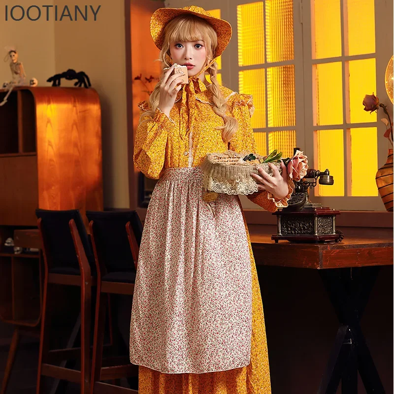 Fashion Yellow Floral Dress Maid Outfit With Apron Farm Female Cosplay Costume Carnival Ladies Country Style European Costumes
Fashion Yellow Floral Dress Maid Outfit With Apron Farm Female Cosplay Costume Carnival Ladies Country Style European Costumes