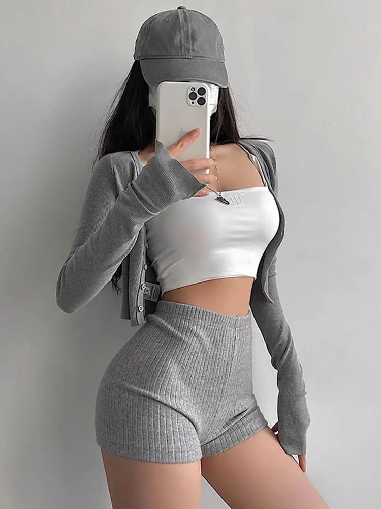 High Waist Knitted Grey Shorts Women's Casual Wear Spring Summer Outdoor Bottoming Pants Commute Style Korean Version
High Waist Knitted Grey Shorts Women's Casual Wear Spring Summer Outdoor Bottoming Pants Commute Style Korean Version