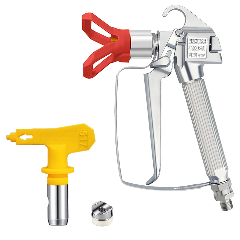 Airless Paint Spray Gun 3600PSI with 517 Nozzle and Tip Guard for Wall, Furniture, Fence Coating
Airless Paint Spray Gun 3600PSI with 517 Nozzle and Tip Guard for Wall, Furniture, Fence Coating