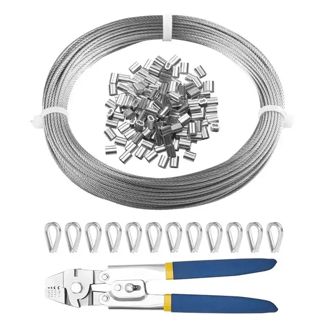 KFFKFF Juego de Cables, кабель Acero Inoxidable 304 de 66 Pies de 1/16", Incluye Herramienta de Rizado
KFFKFF Juego de Cables, кабель Acero Inoxidable 304 de 66 Pies de 1/16", Incluye Herramienta de Rizado