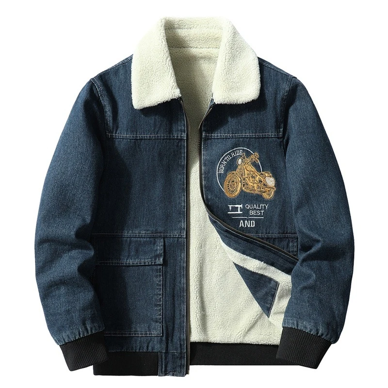 Men's Warm Thick Cotton Jacket with Fleece Youth Cowboy Embroidered Coat for Autumn Winter Casual Men's Outerwear
Men's Warm Thick Cotton Jacket with Fleece Youth Cowboy Embroidered Coat for Autumn Winter Casual Men's Outerwear