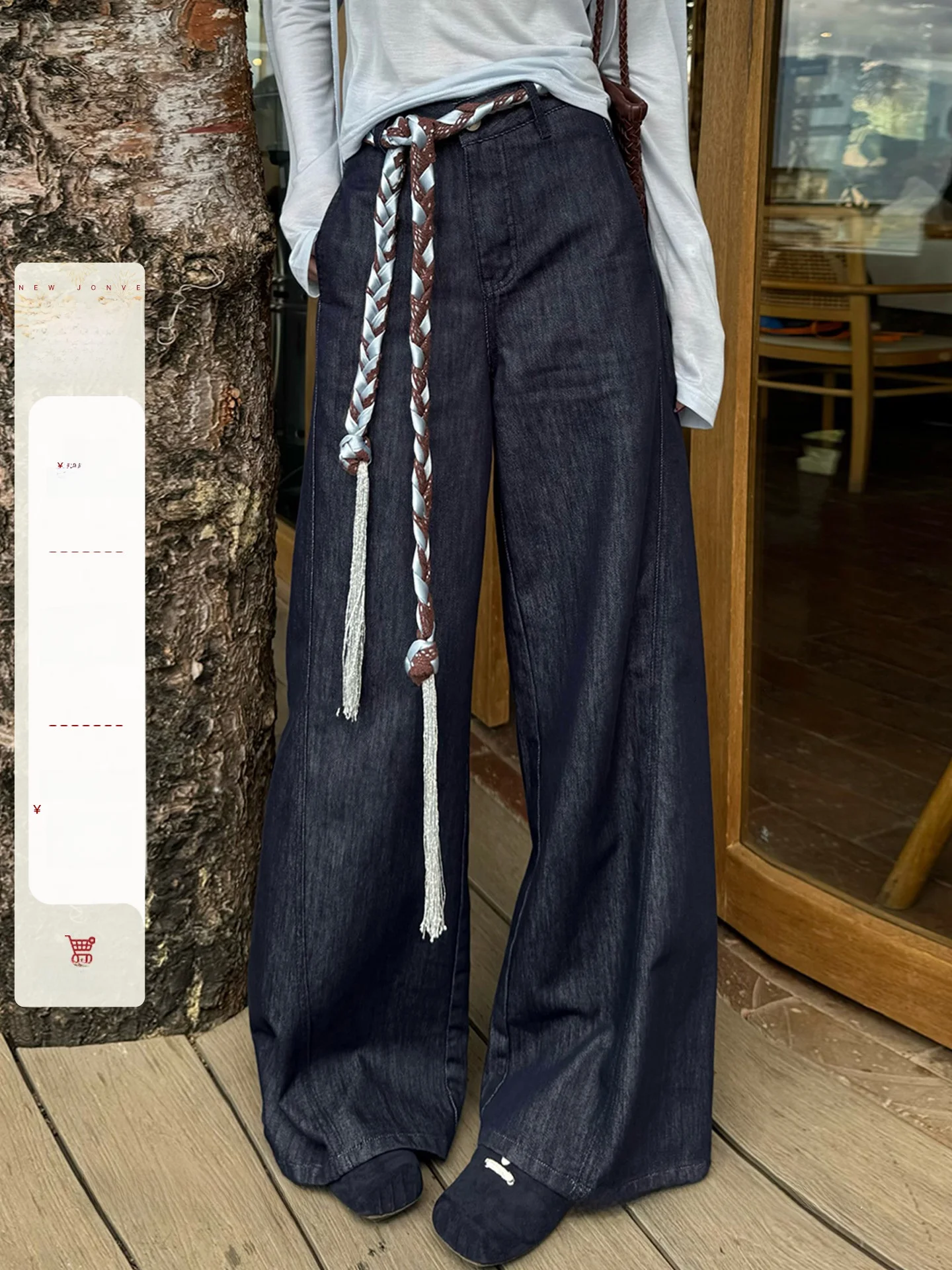 Blue Jeans High Waist Wide Leg Casual Loose Fitting Floor Length Slimming Women's Pants Straight Cut Non-Stretch Cotton Blend
Blue Jeans High Waist Wide Leg Casual Loose Fitting Floor Length Slimming Women's Pants Straight Cut Non-Stretch Cotton Blend