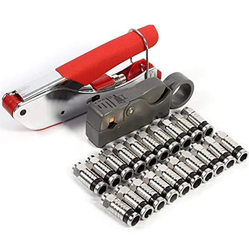 MOPHE-Coax Cable Crimper Coaxial Compression Tool Kit Wire Stripper With 20 F Head Connectors Coaxial Cable Crimper
MOPHE-Coax Cable Crimper Coaxial Compression Tool Kit Wire Stripper With 20 F Head Connectors Coaxial Cable Crimper