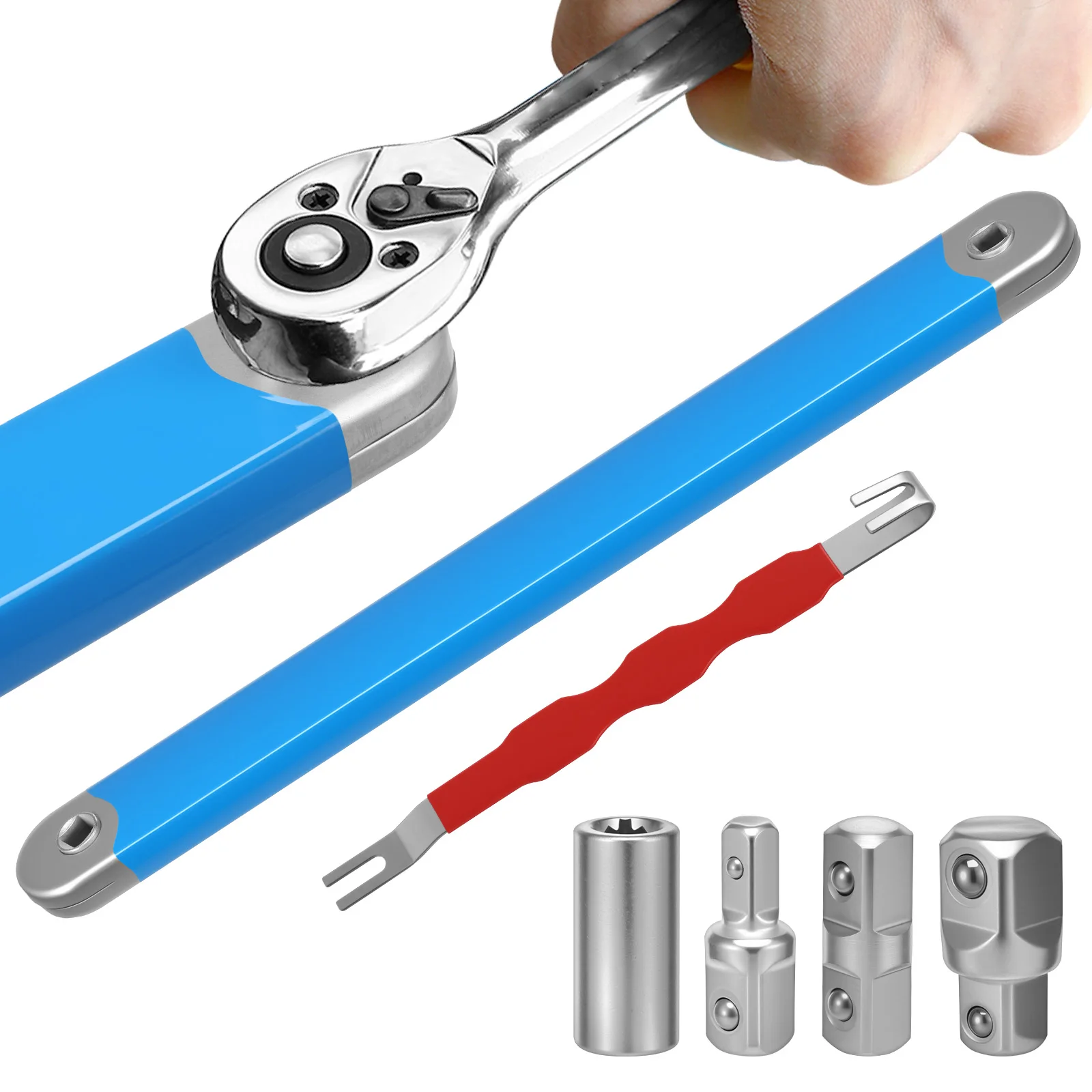 Offset Extension Wrench Carbon Steel Tight Reach Extension Wrench Set with 1/2 1/4 and 3/8 inch Square Drive Adapters for Tight
Offset Extension Wrench Carbon Steel Tight Reach Extension Wrench Set with 1/2 1/4 and 3/8 inch Square Drive Adapters for Tight