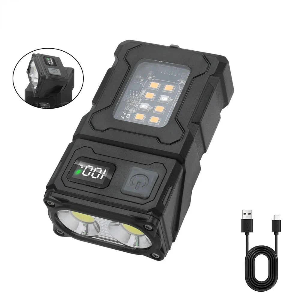 180 Degree Rotating Flashlight Type-C Rechargeable Power Bank LED Torch Magnet Clip Work Light Fishing Pocket Lantern
180 Degree Rotating Flashlight Type-C Rechargeable Power Bank LED Torch Magnet Clip Work Light Fishing Pocket Lantern