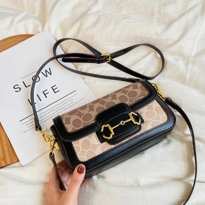 Women's fashionable retro patchwork color saddle bag - a classic and versatile printed small bag that is suitable for women's si
Women's fashionable retro patchwork color saddle bag - a classic and versatile printed small bag that is suitable for women's si