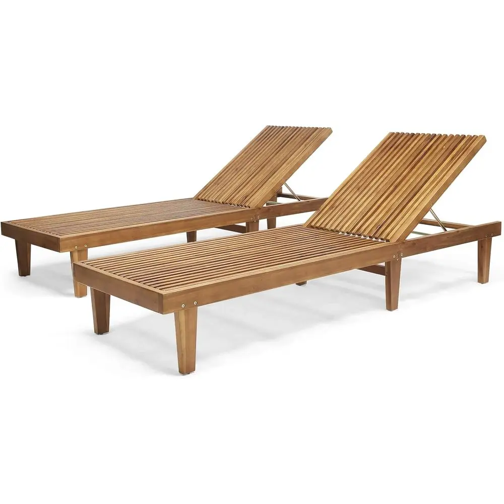 Pair of Teak Outdoor Wooden Chaise Lounges
Pair of Teak Outdoor Wooden Chaise Lounges