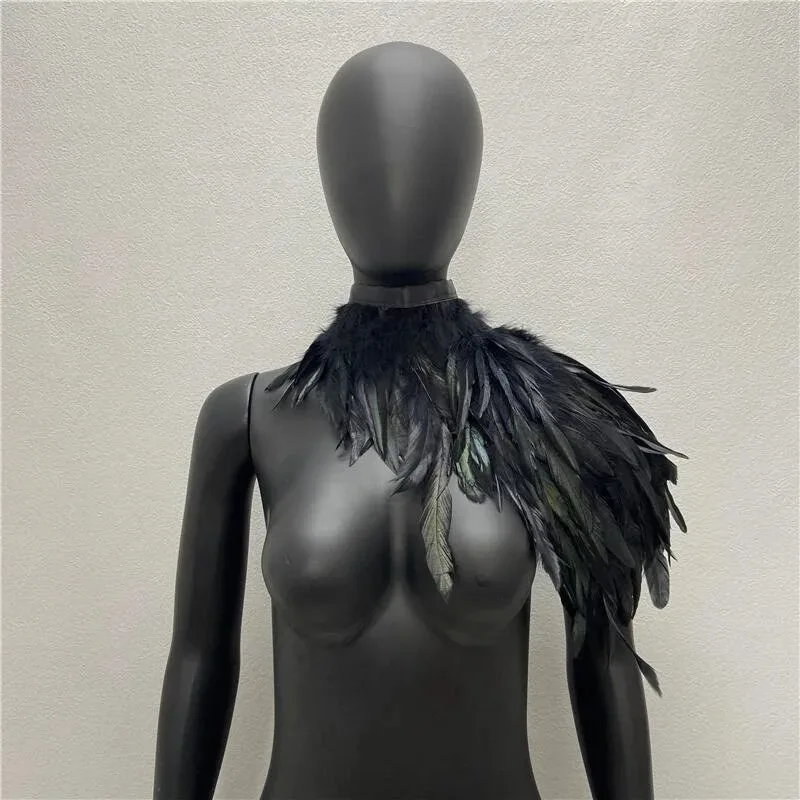 One Shoulder Feather Luxury Scarf Women Snood Gothic Style Scarve Woman Shawls Punk Party Halloween Performance Show Decoration
One Shoulder Feather Luxury Scarf Women Snood Gothic Style Scarve Woman Shawls Punk Party Halloween Performance Show Decoration