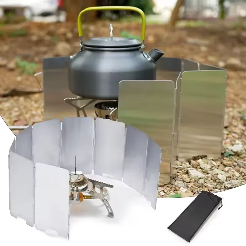 9 Plates Foldable Gas Stove Windshield Outdoor Camping Cooking Burner Windproof Screen Aluminium Alloy Outdoor Stove Wind Shield
9 Plates Foldable Gas Stove Windshield Outdoor Camping Cooking Burner Windproof Screen Aluminium Alloy Outdoor Stove Wind Shield