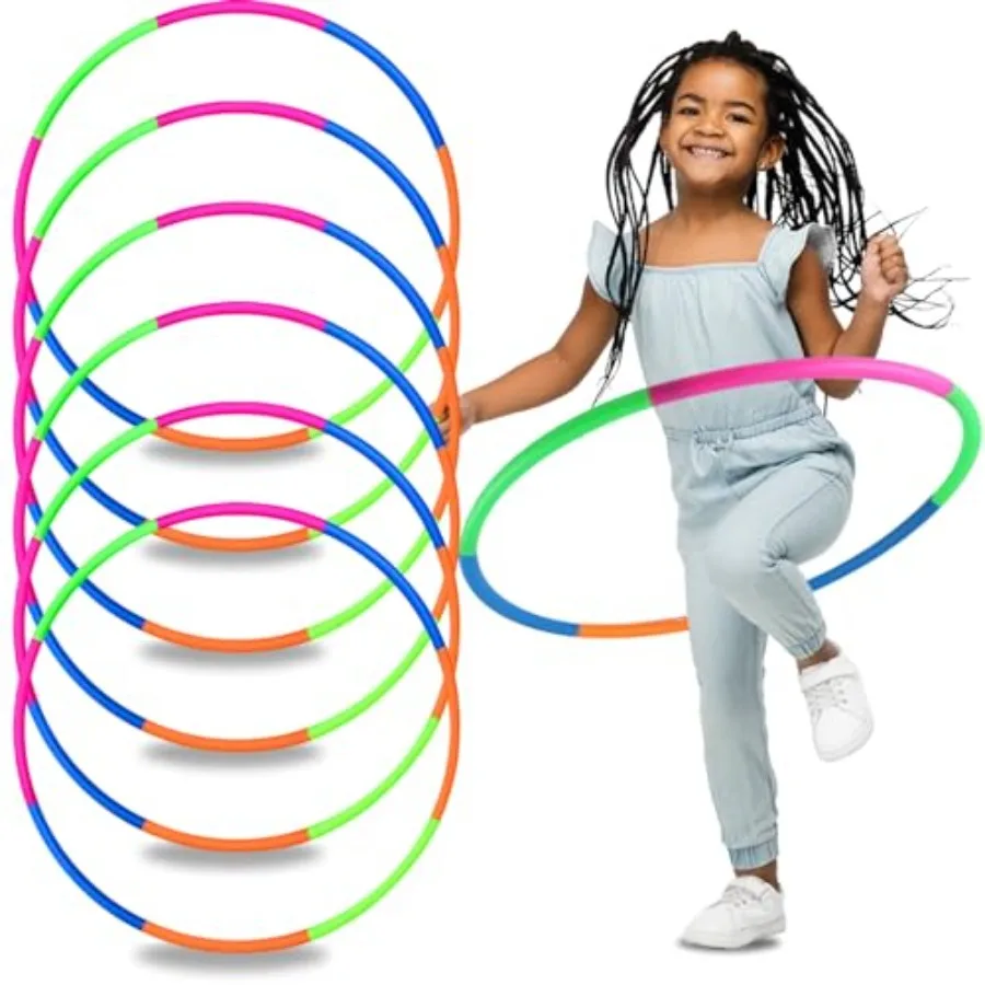 6 Pack: Toy Hoop Bundle Pack - Snap Together Detachable Adjustable Weight Size Plastic Hoops - Hoola Rings for Sports, Exercise
6 Pack: Toy Hoop Bundle Pack - Snap Together Detachable Adjustable Weight Size Plastic Hoops - Hoola Rings for Sports, Exercise