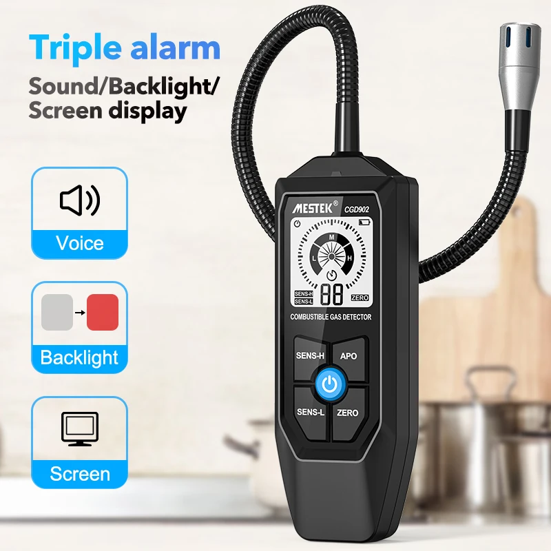 Inflammable Natural gas Leak Meter Sound Analog Simulated Display Gas Analyzer 27CM Metal Hose Combustible Gas Detector
Inflammable Natural gas Leak Meter Sound Analog Simulated Display Gas Analyzer 27CM Metal Hose Combustible Gas Detector