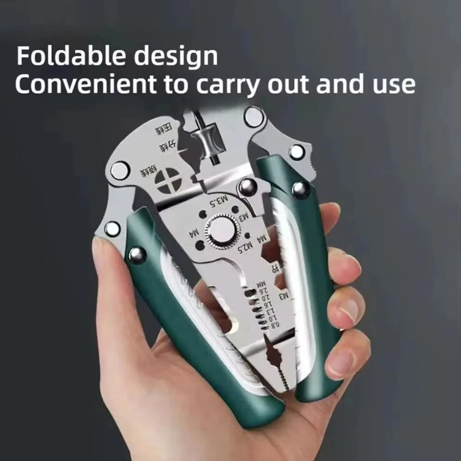 Foldable Wire Stripper Pulley Design Multi-function Electrician Wire Splitter Wire Winding Pliers Crimping Pliers Hand Tool
Foldable Wire Stripper Pulley Design Multi-function Electrician Wire Splitter Wire Winding Pliers Crimping Pliers Hand Tool