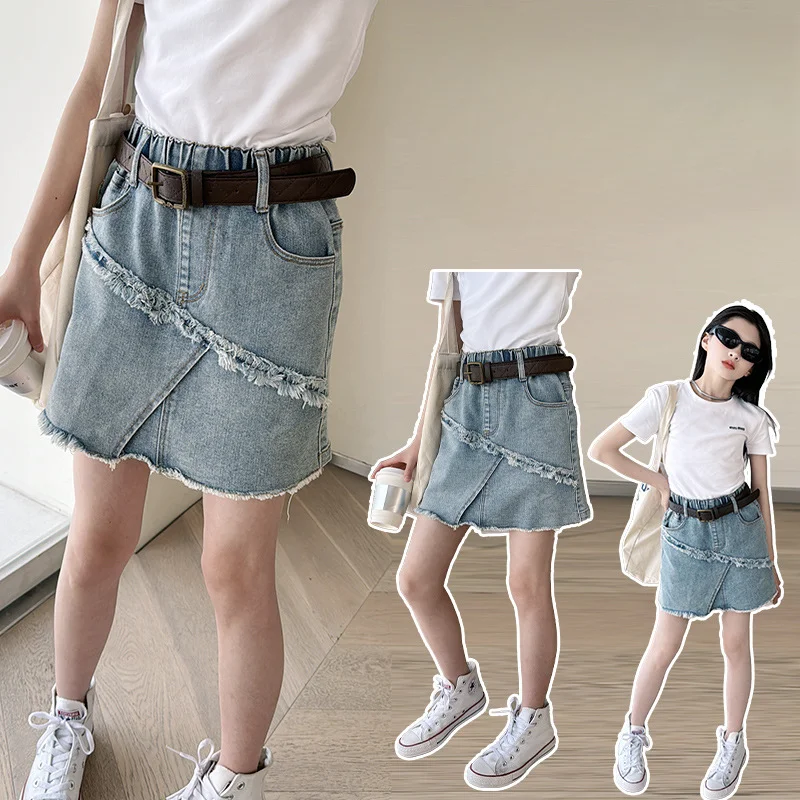 Girls Denim Short Skirt 2024 New Summer Dress Children Korean Version Foreign Style Denim Dress Korean Simple Style Clothes
Girls Denim Short Skirt 2024 New Summer Dress Children Korean Version Foreign Style Denim Dress Korean Simple Style Clothes