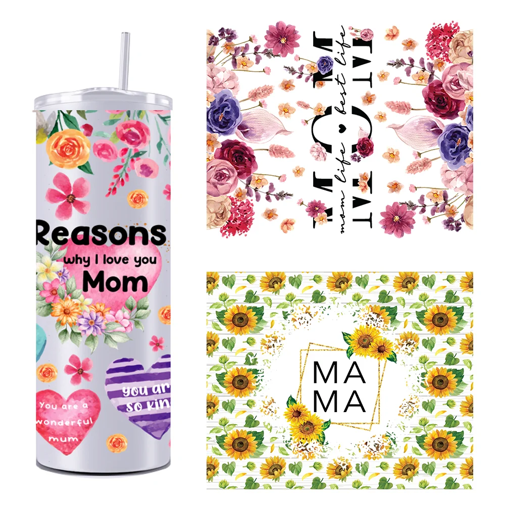 Mom With Floral Flower 20OZ UV DTF Straight Wrap Transfer Stickers Custom Labels DIY Waterproof Logo For Tumbler Mommy Reminders
Mom With Floral Flower 20OZ UV DTF Straight Wrap Transfer Stickers Custom Labels DIY Waterproof Logo For Tumbler Mommy Reminders