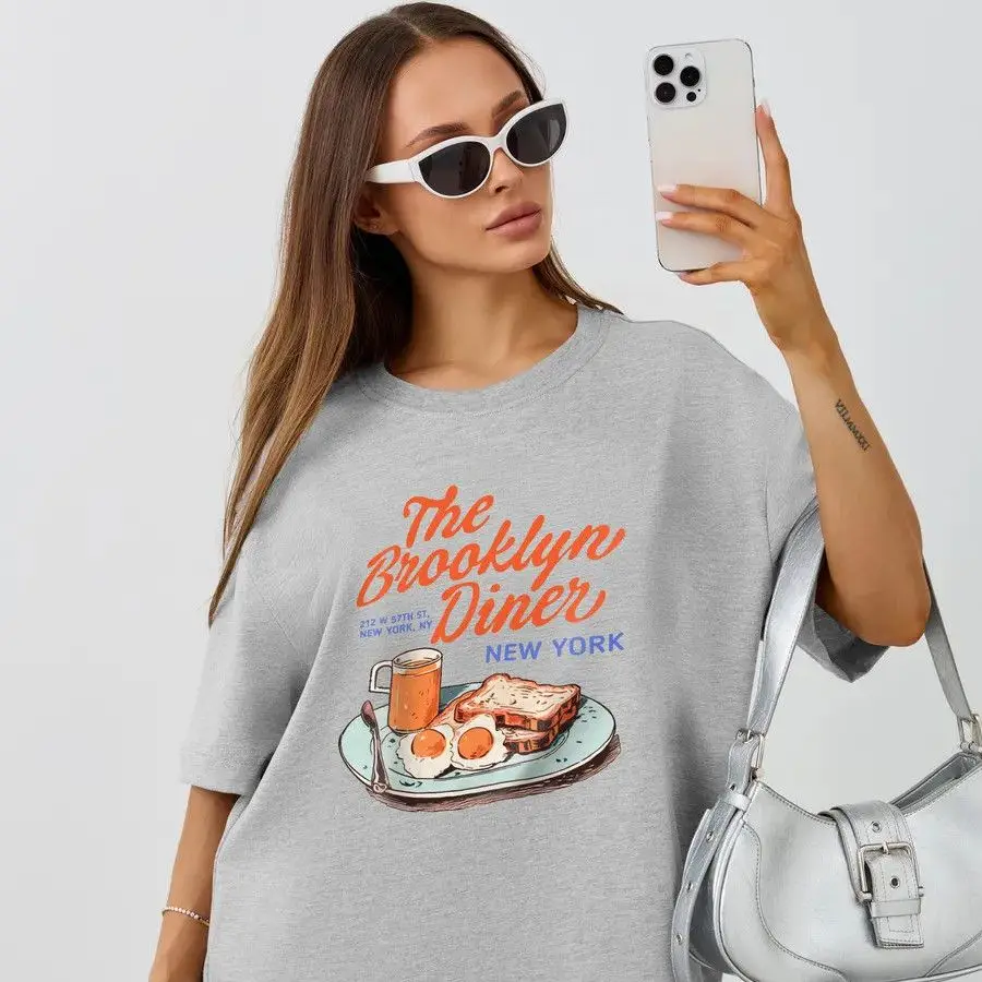 American Chic Breakfast Cute Food Pattern 100% Cotton Retro T-shirts Summer Comfortable Loose Large Size Graphic Tee Sweet Lady
American Chic Breakfast Cute Food Pattern 100% Cotton Retro T-shirts Summer Comfortable Loose Large Size Graphic Tee Sweet Lady