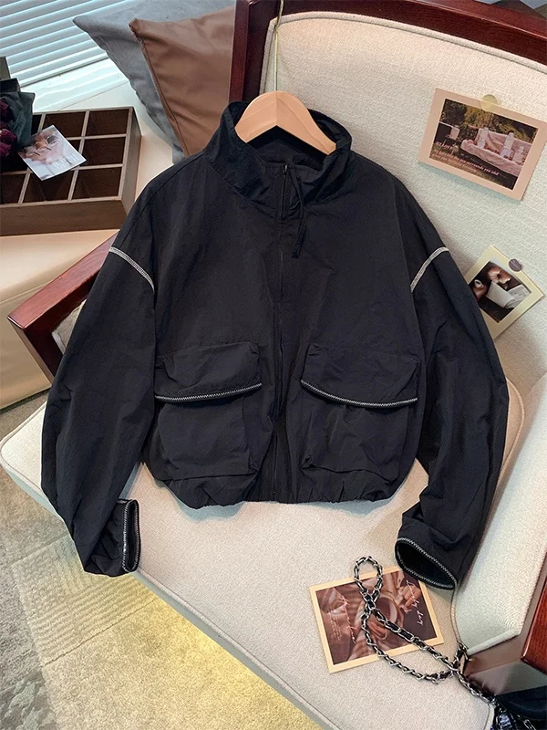 Loose Casual Korean Style Workwear Jacket Unisex Long Sleeve Zipper Closure Stand Collar Windproof Youth Fashion Outerwear
Loose Casual Korean Style Workwear Jacket Unisex Long Sleeve Zipper Closure Stand Collar Windproof Youth Fashion Outerwear