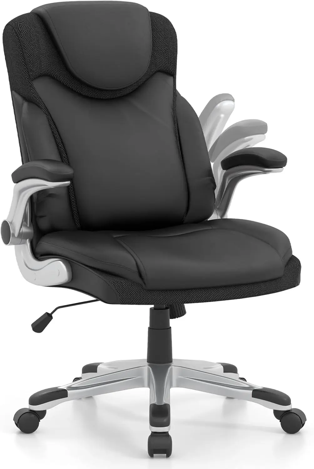 Executive Office Chair, Pu Leather Ergonomic Desk Chair With Flip-Up Armrests And Height Adjustable, Lumbar Support, High Ba
Executive Office Chair, Pu Leather Ergonomic Desk Chair With Flip-Up Armrests And Height Adjustable, Lumbar Support, High Ba