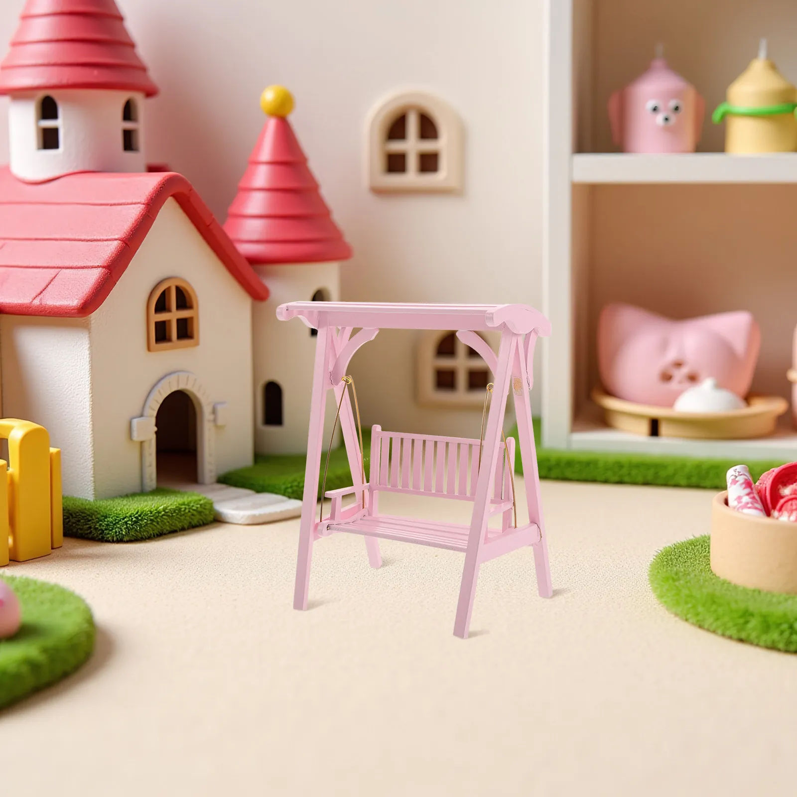 Miniature 1:12 Scale Pink Wooden Porch Dollhouse Swing Mini Bench Fairy Garden Outdoor Patio Furniture House Furniture
Miniature 1:12 Scale Pink Wooden Porch Dollhouse Swing Mini Bench Fairy Garden Outdoor Patio Furniture House Furniture