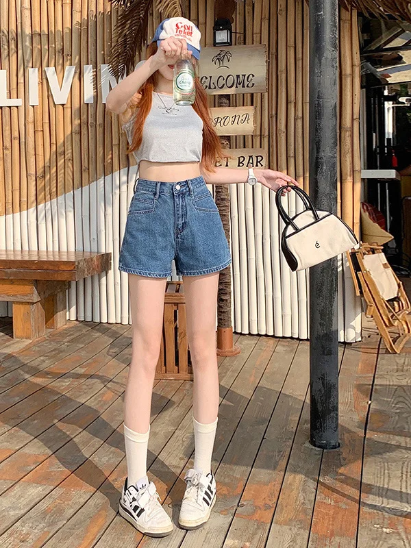 American Retro High Waist Denim Shorts Women Summer New Design Pocket A-Line Slim Loose Wide Leg Hot Pants Cotton Polyester B...
American Retro High Waist Denim Shorts Women Summer New Design Pocket A-Line Slim Loose Wide Leg Hot Pants Cotton Polyester B...