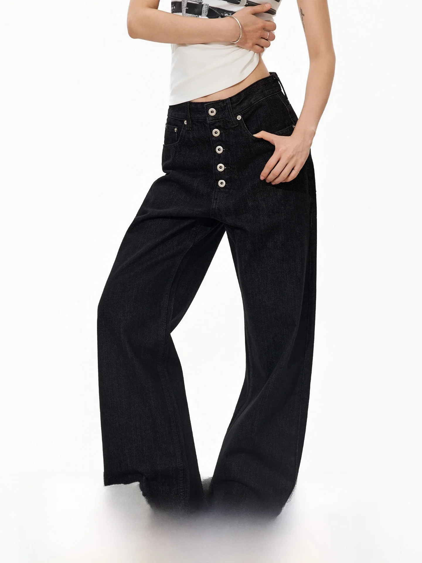 S3T5 Original Denim Black Five-Button Design Casual Straight Leg Jeans Unisex American Retro CleanFit Leisure Pants
S3T5 Original Denim Black Five-Button Design Casual Straight Leg Jeans Unisex American Retro CleanFit Leisure Pants