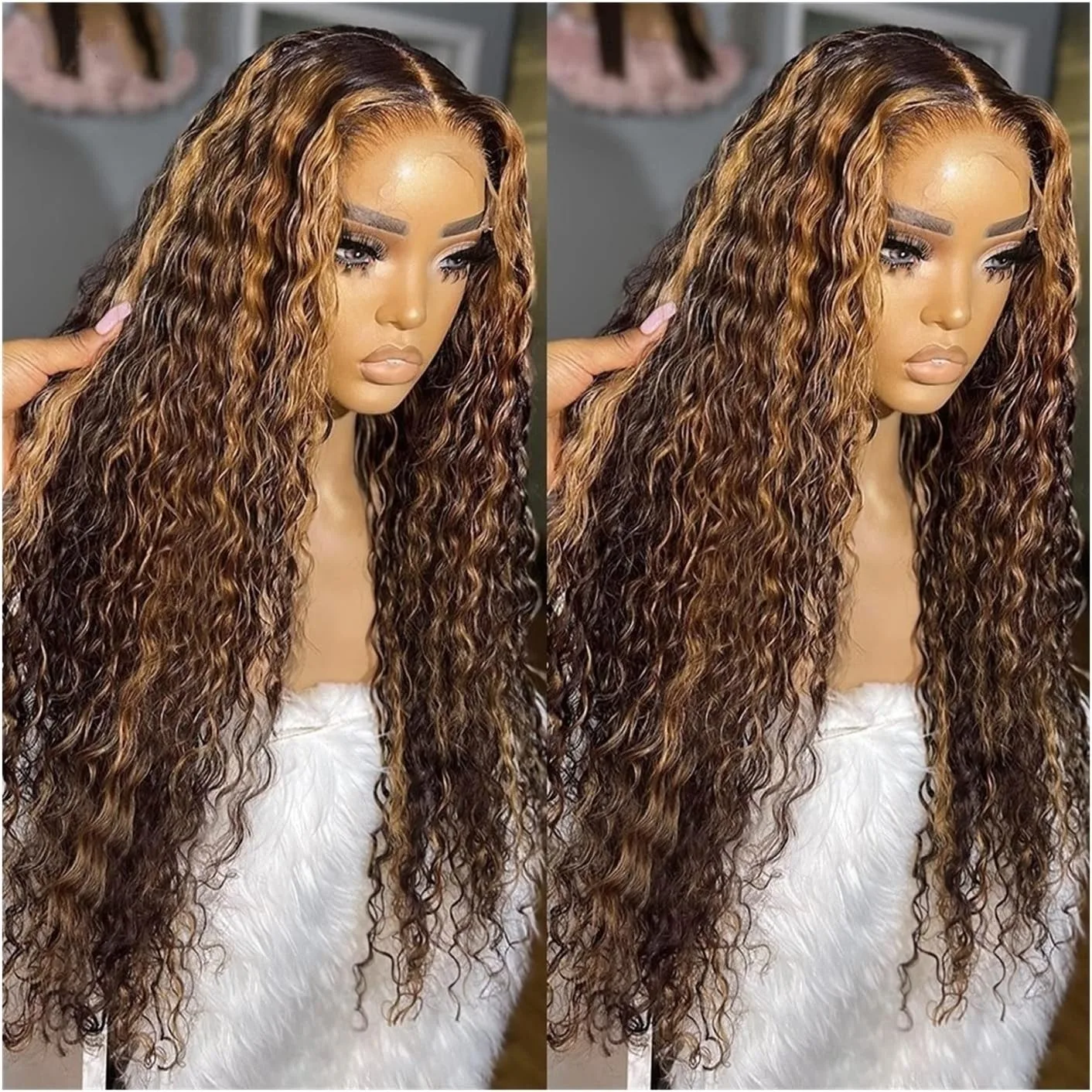 40 42 Inch 427 Highlight Deep Wave 13x6 HD Lace Frontal Wigs Human Hair Wigs Honey Blond Curly 13x4 Lace Front Human Hair Wig For Women 250% Density
40 42 Inch 427 Highlight Deep Wave 13x6 HD Lace Frontal Wigs Human Hair Wigs Honey Blond Curly 13x4 Lace Front Human Hair Wig For Women 250% Density